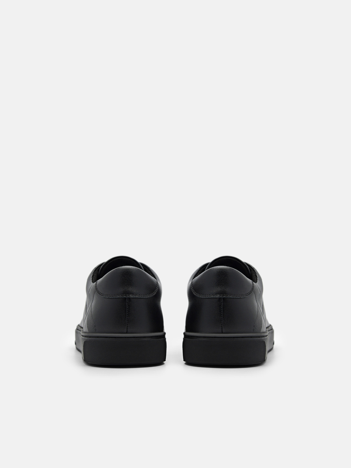 PEDRO標誌Ridge皮革運動鞋, 黑色