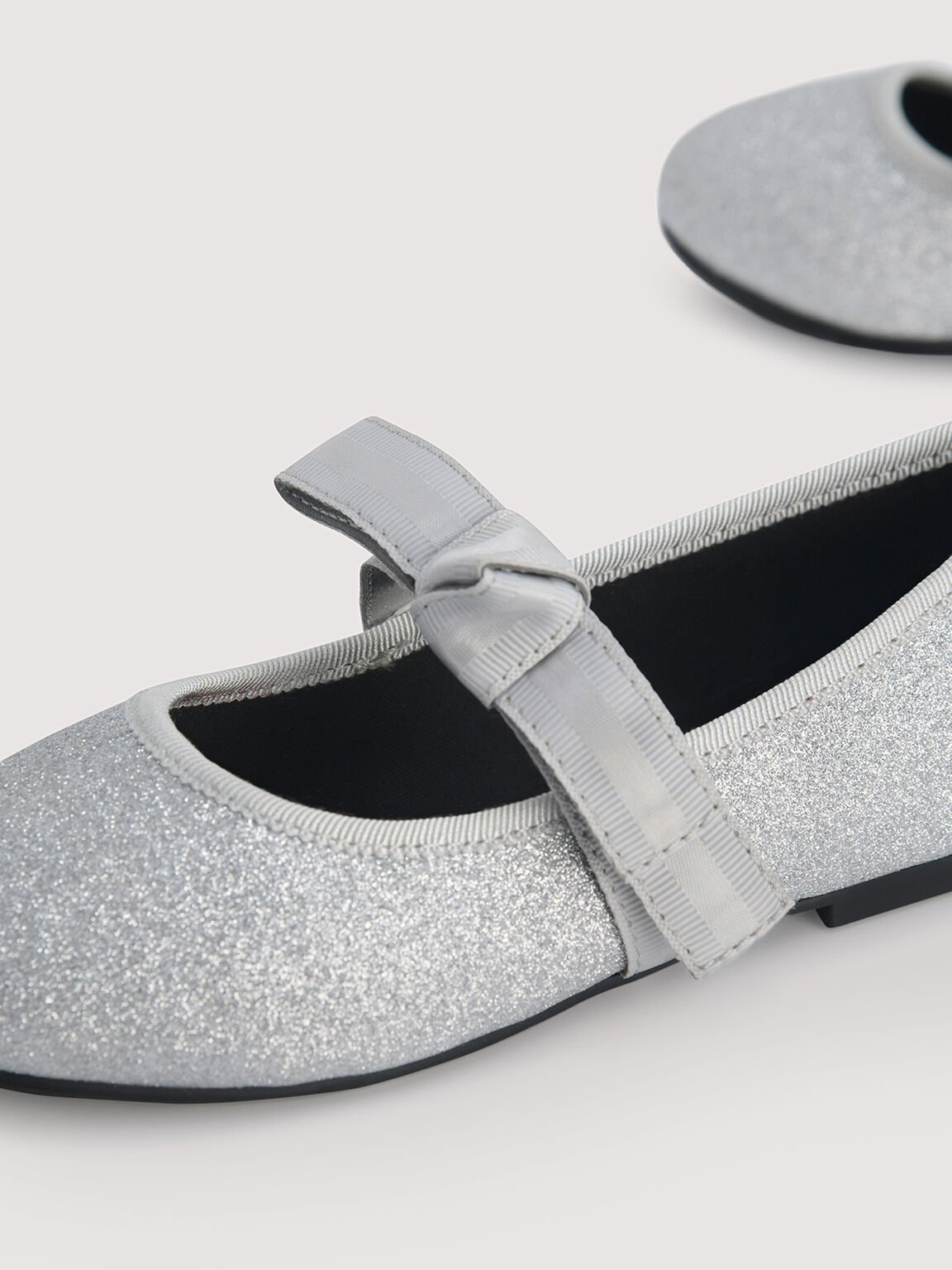 Glitter Ballerina Flats, Silver