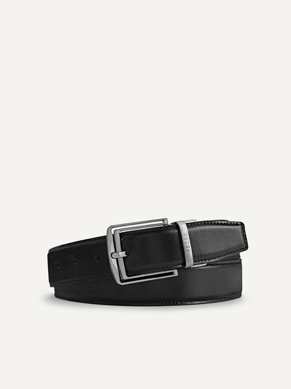 Reversible Leather Belt, Black