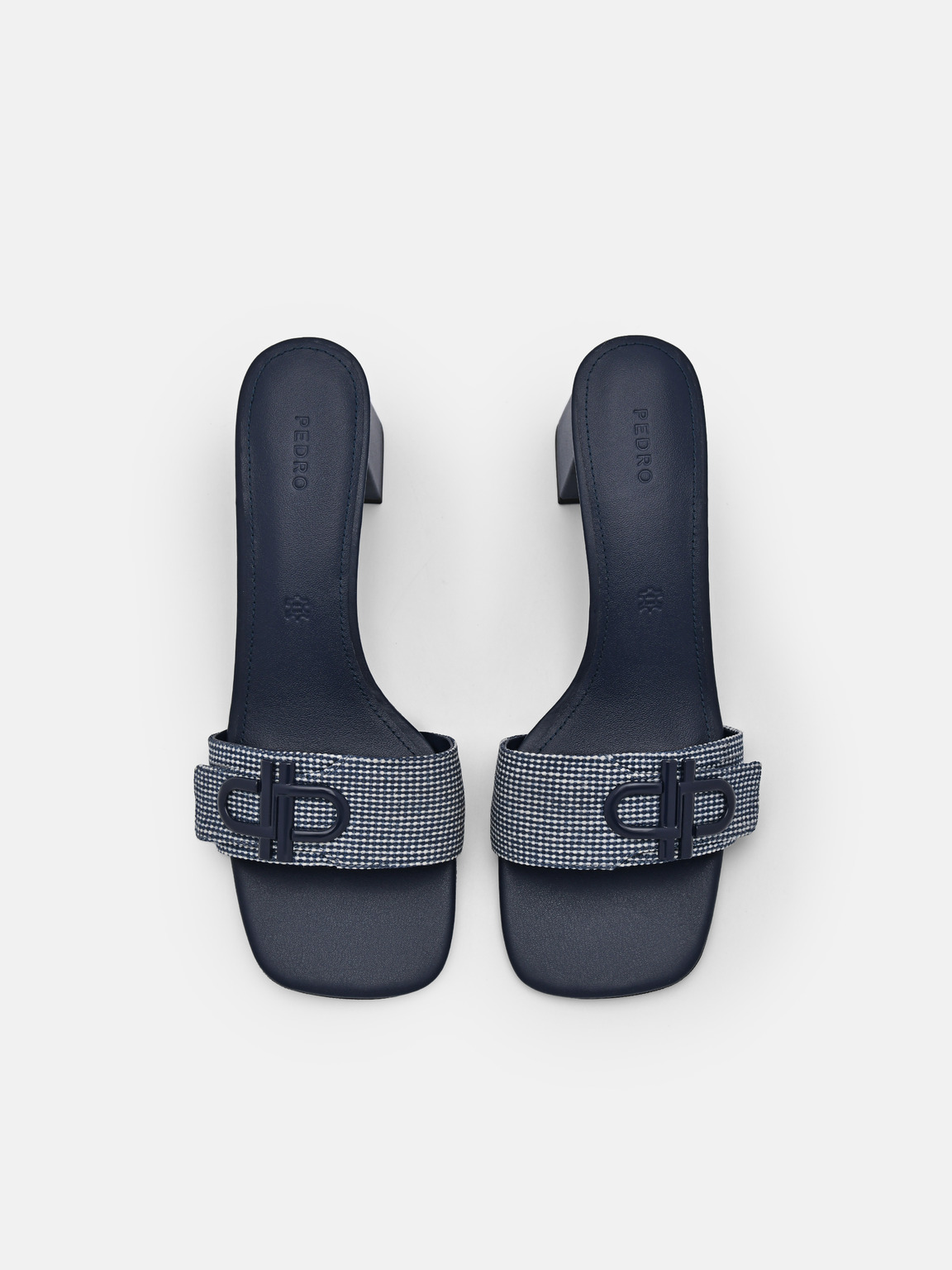 PEDRO Icon Fabric Heel Sandals, Navy