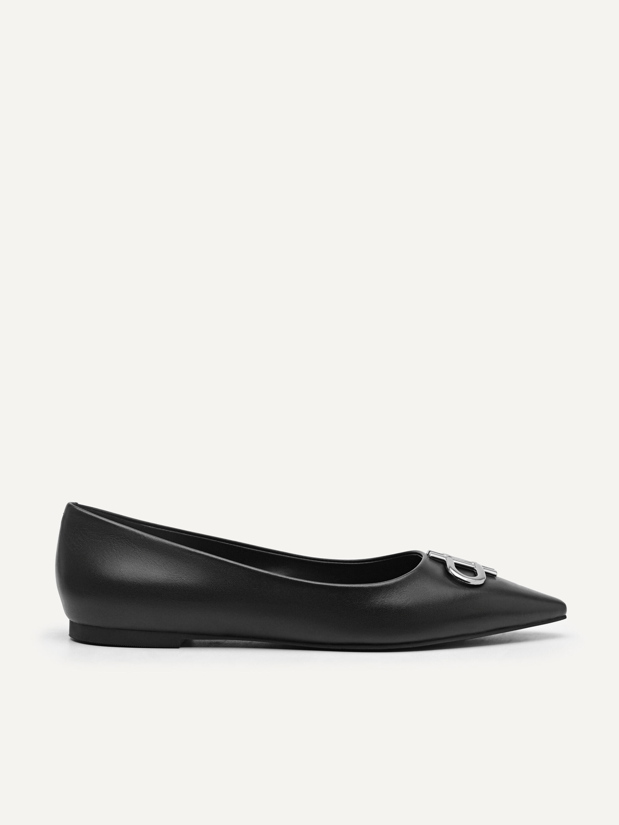 PEDRO Icon Leather Ballet Flats - Black