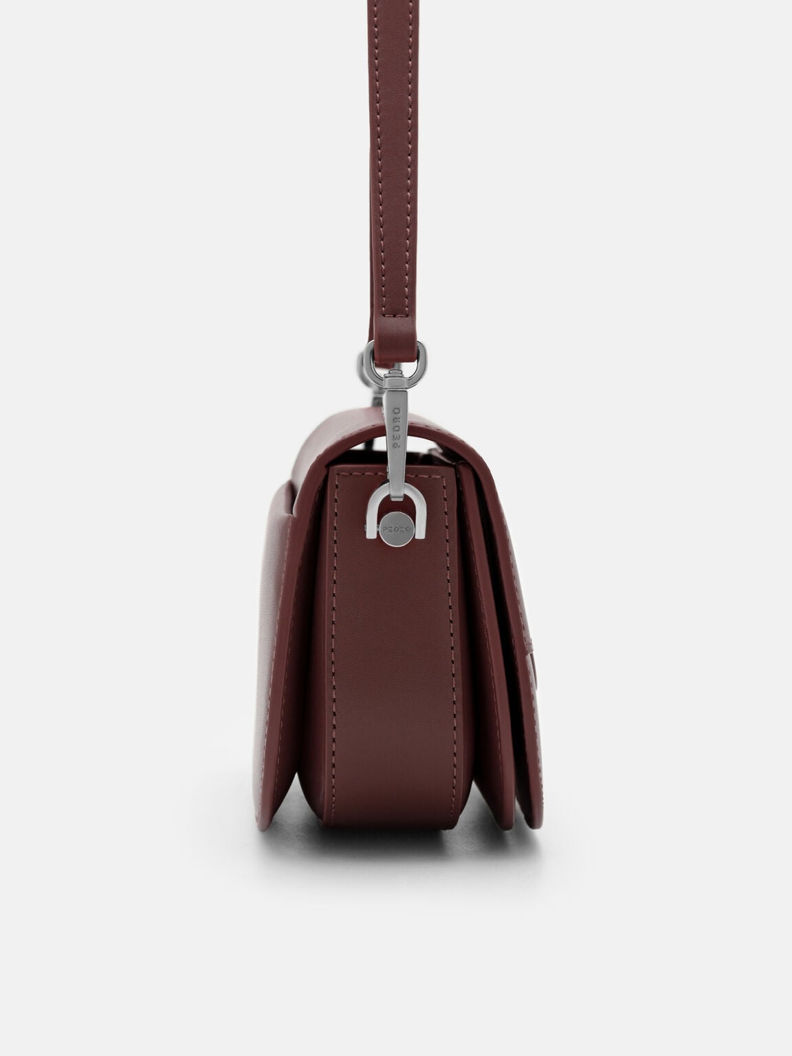 Duet Leather Shoulder Bag, Wine