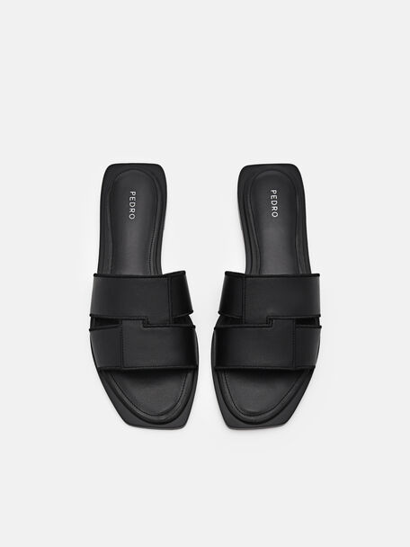 Iza Flat Sandals, Black