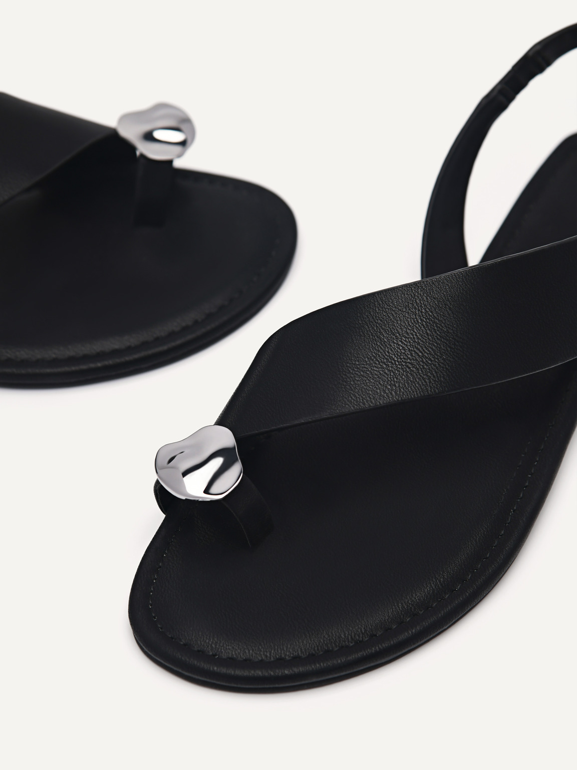 Demi Toe Loop Sandals, Black