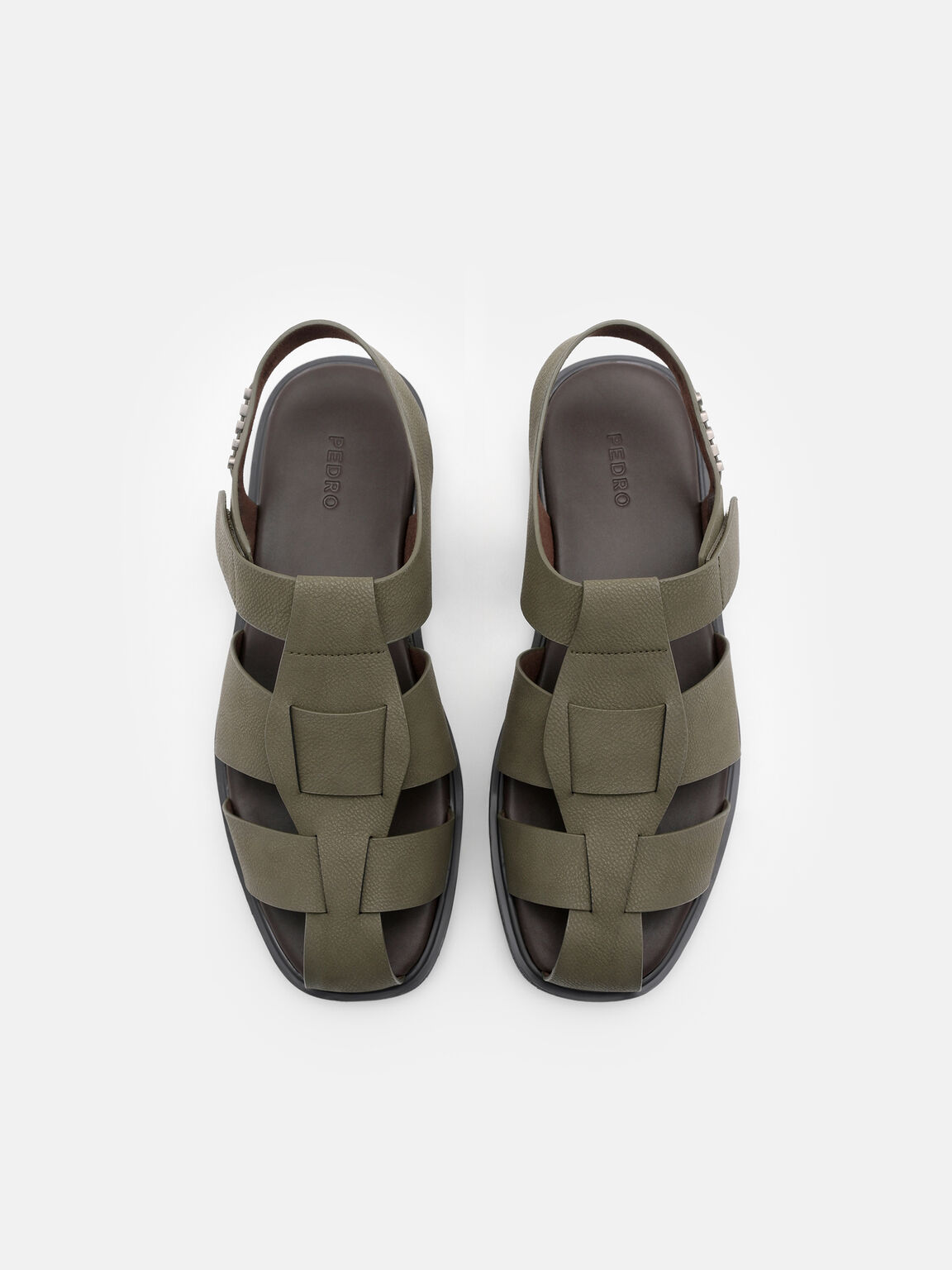 Roman Backstrap Sandals, Military Green