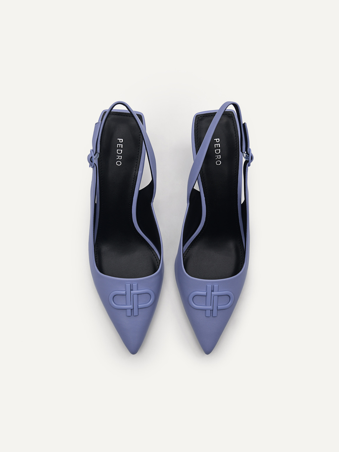 PEDRO Icon Leather Pointed Slingback Pumps, Violet