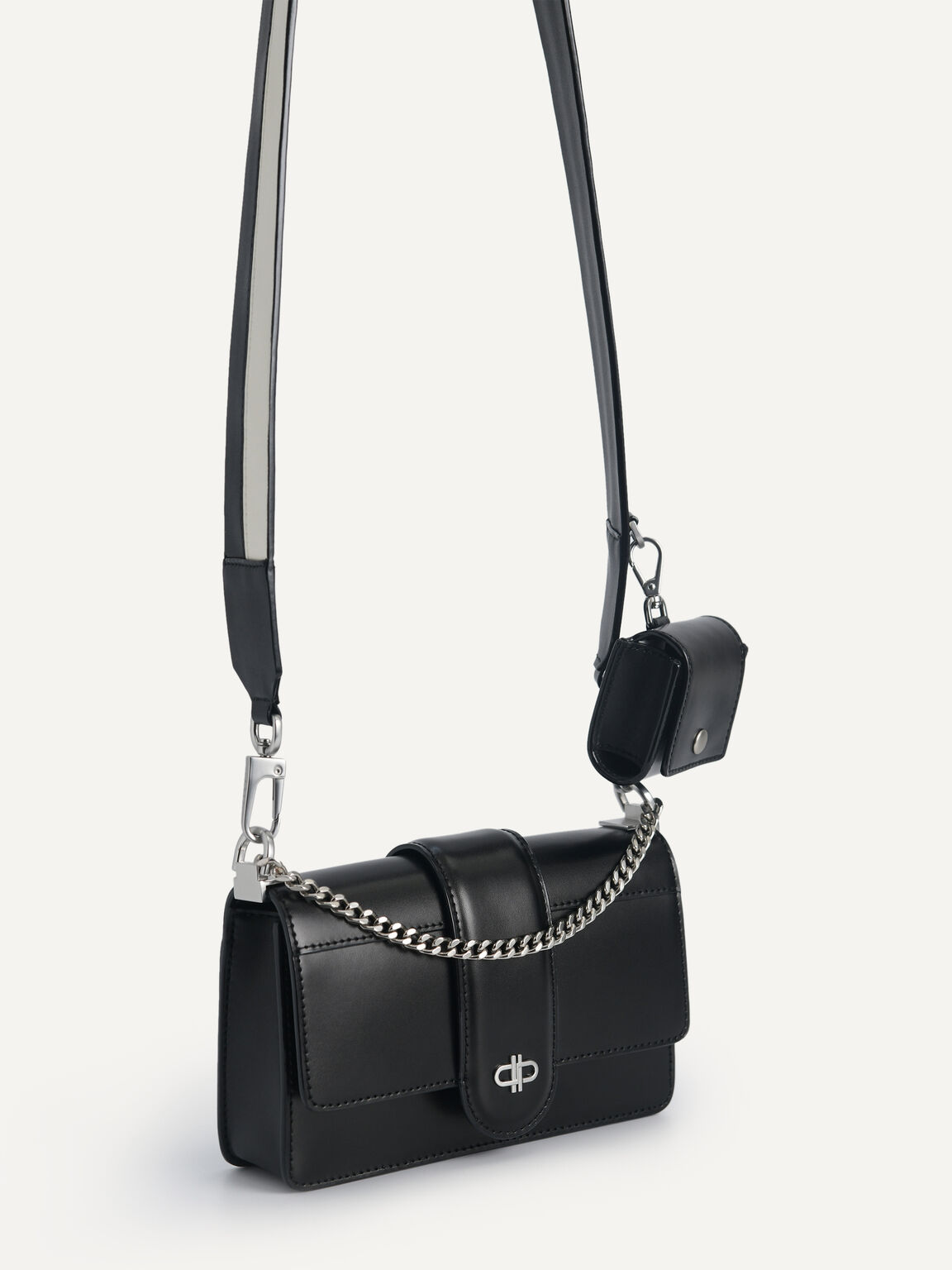 Rift Black Leather Shoulder Bag - PEDRO International