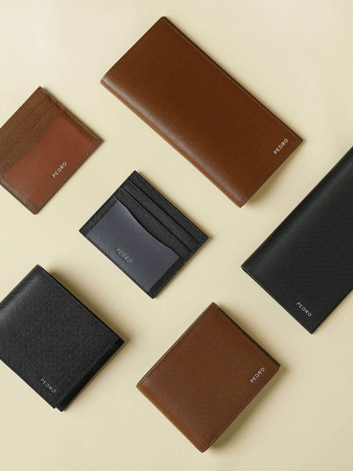 Full-Grain Long Leather Wallet, Black