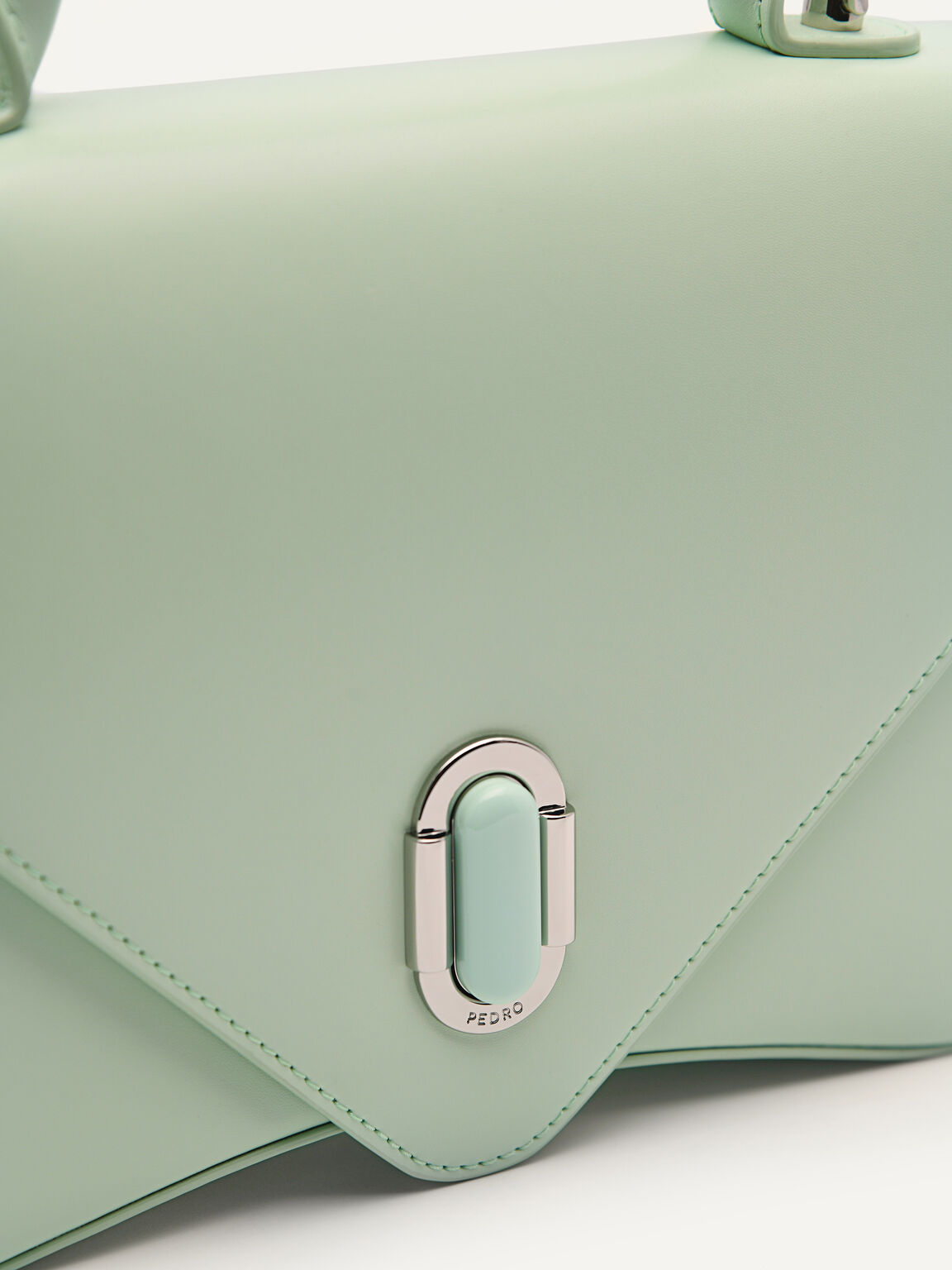 Zenith Leather Handbag, Light Green