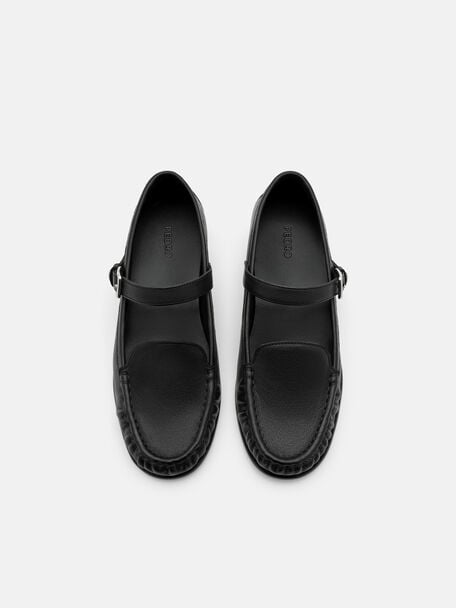 Remy Leather Loafers, Black