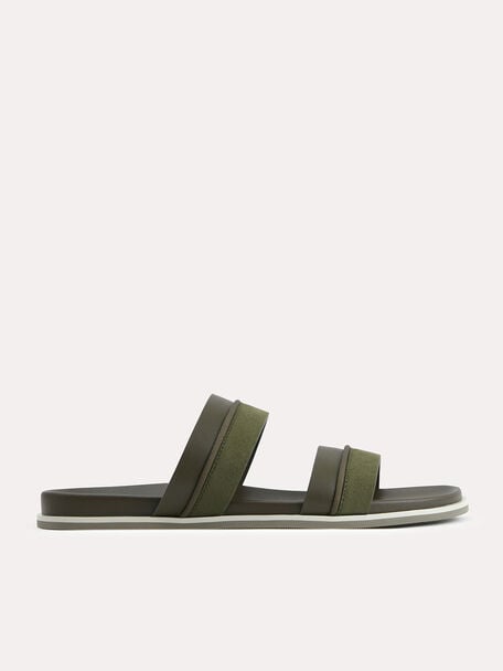 Double Strap Sandals, Military Green