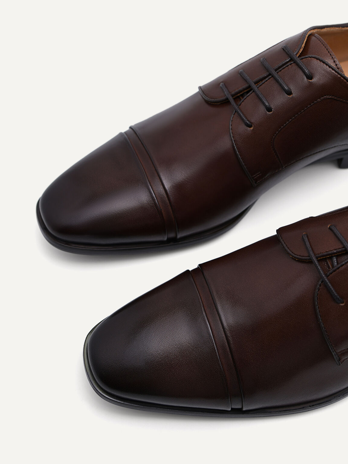 Leather Derby Shoes, Brown