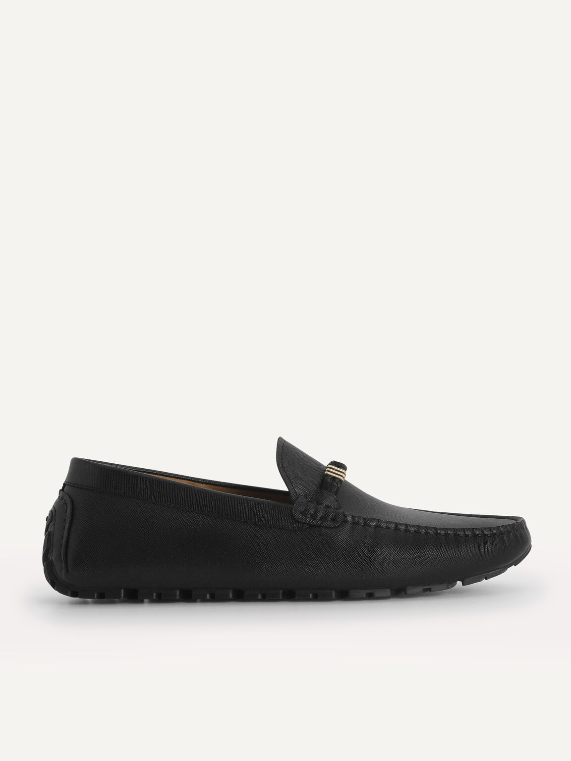 Leather Moccasins with Rope Detailing, Black
