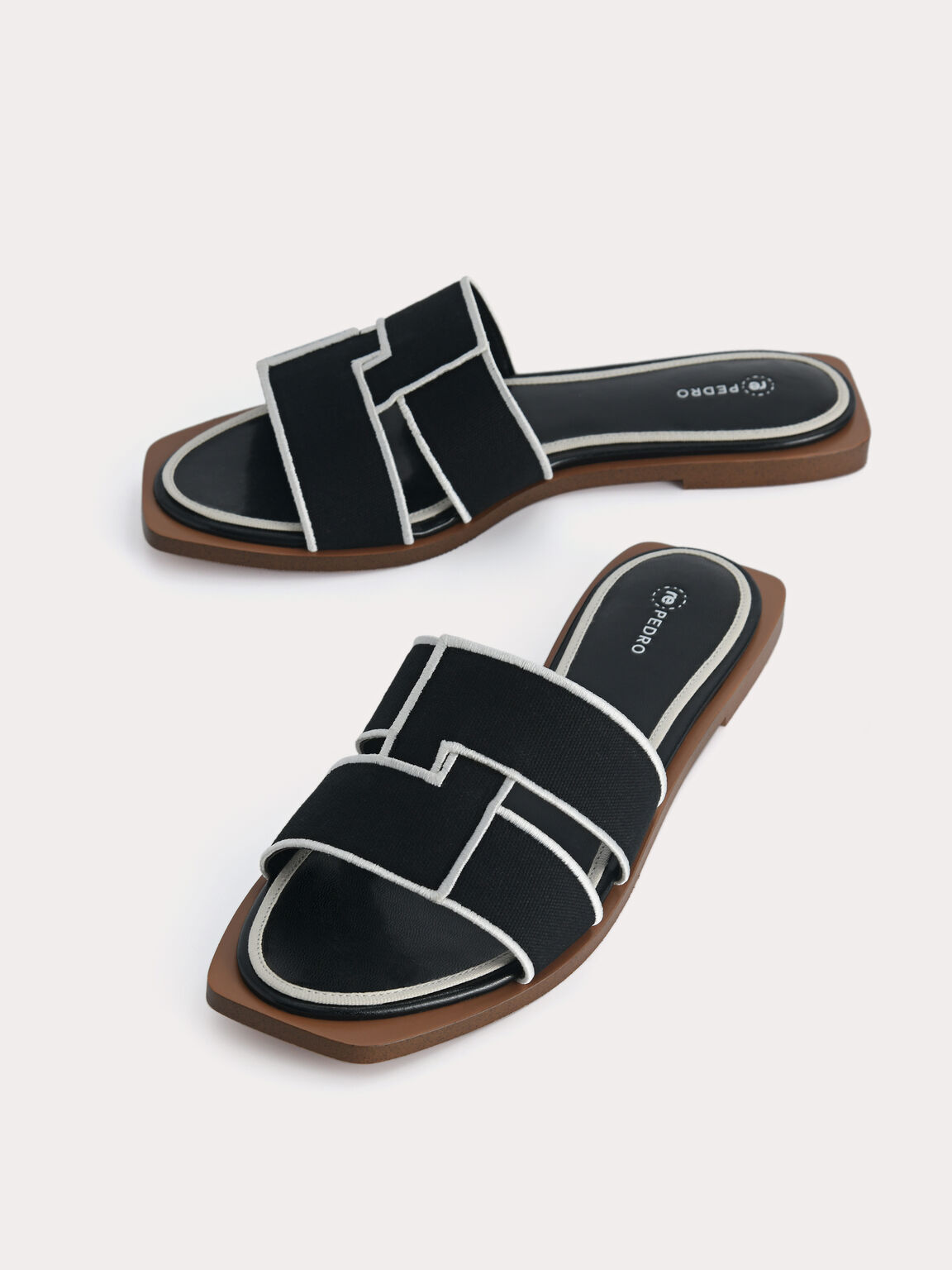 rePEDRO Cross-Strap Sandals, Black