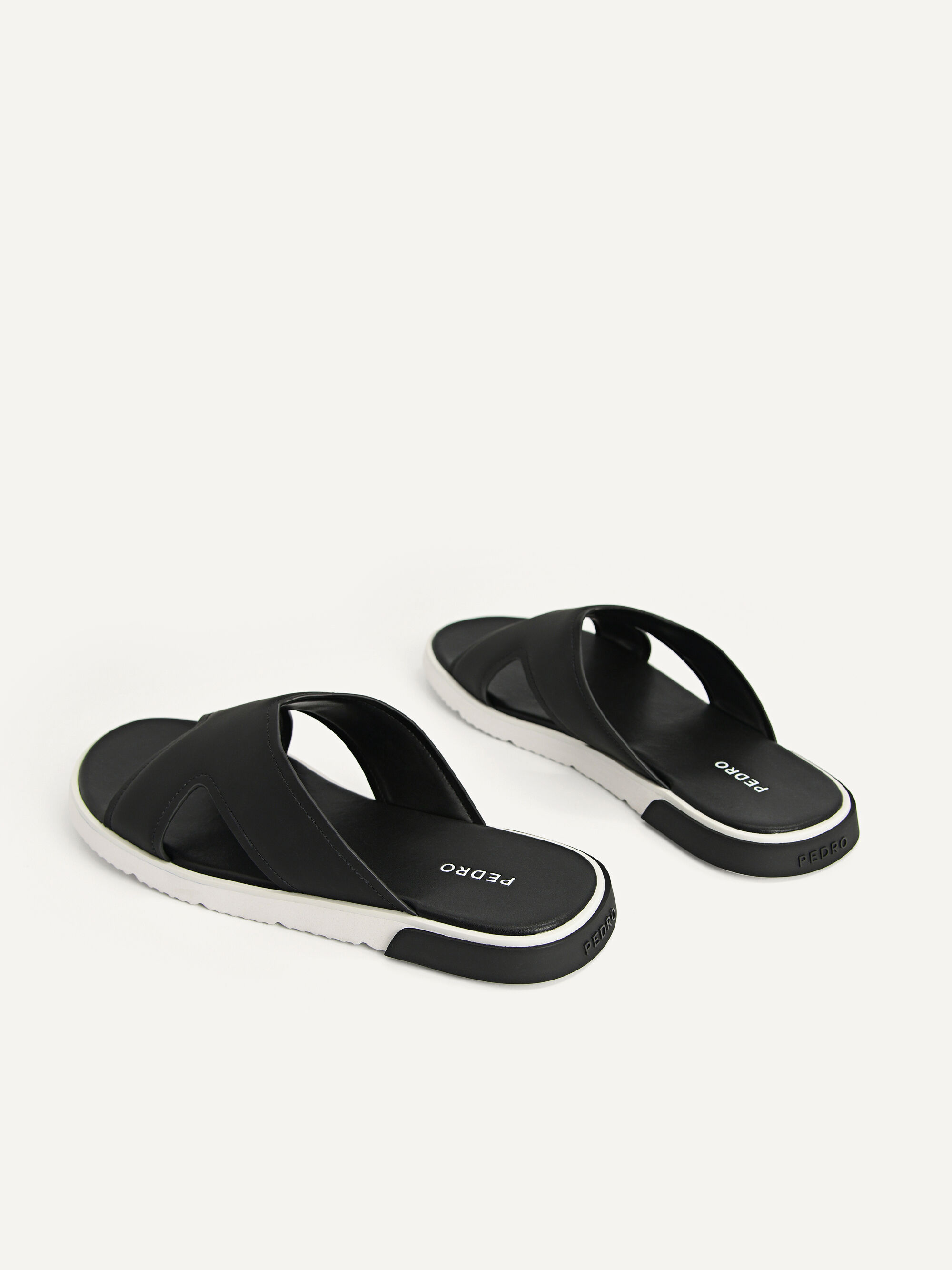 Black Criss-Cross Band Sandals - PEDRO CA