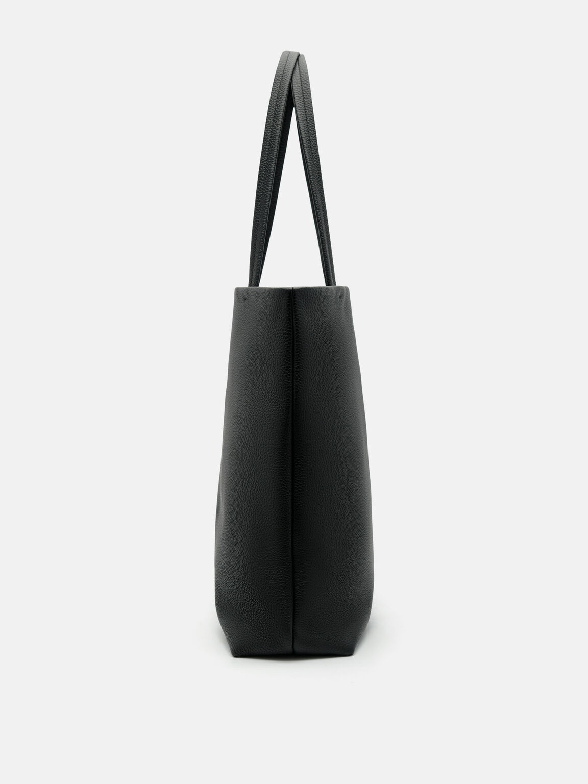 Asher Leather Zippered Tote Bag, Black