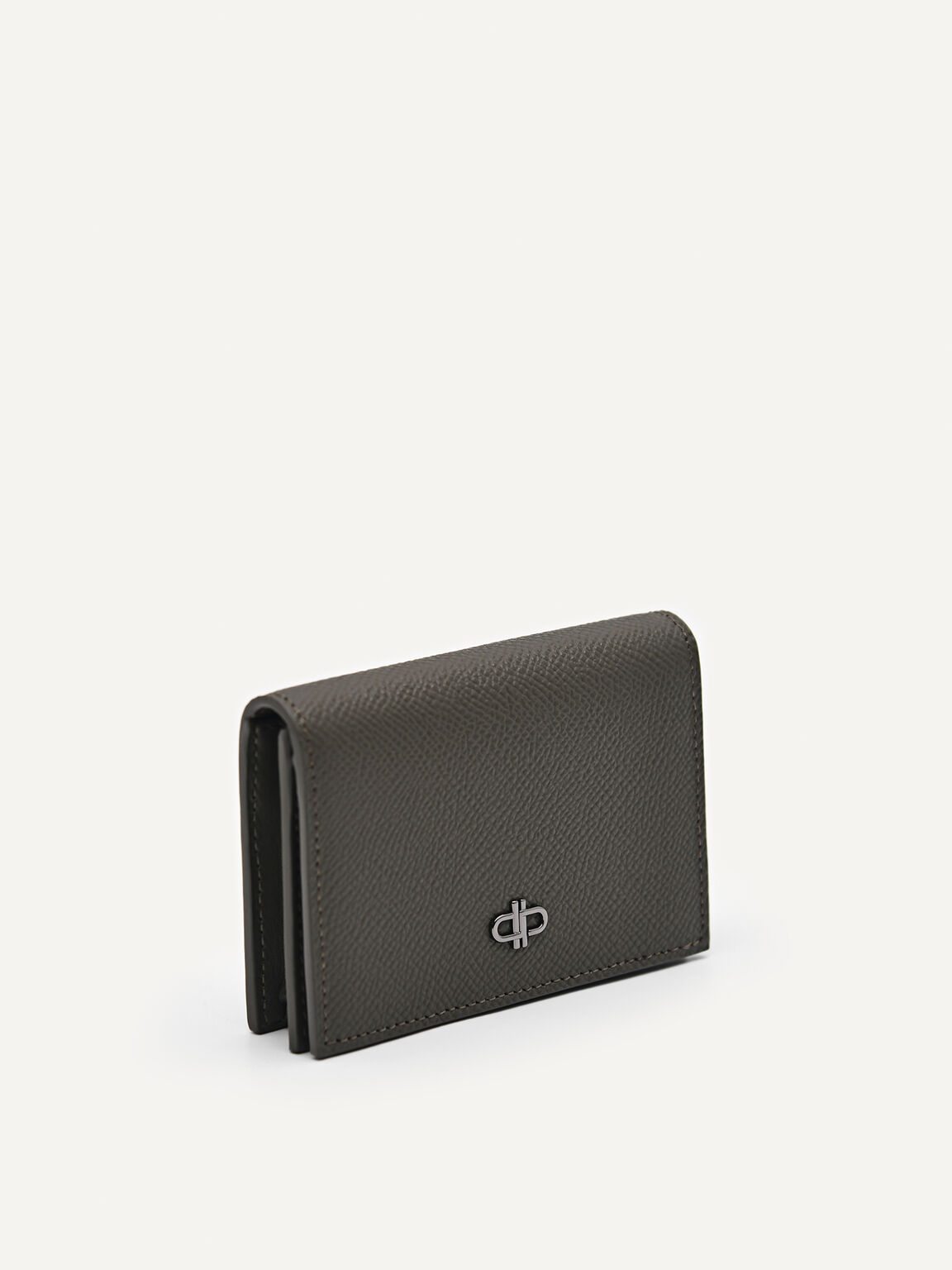 PEDRO Icon Embossed Leather Card Holder, Military Green