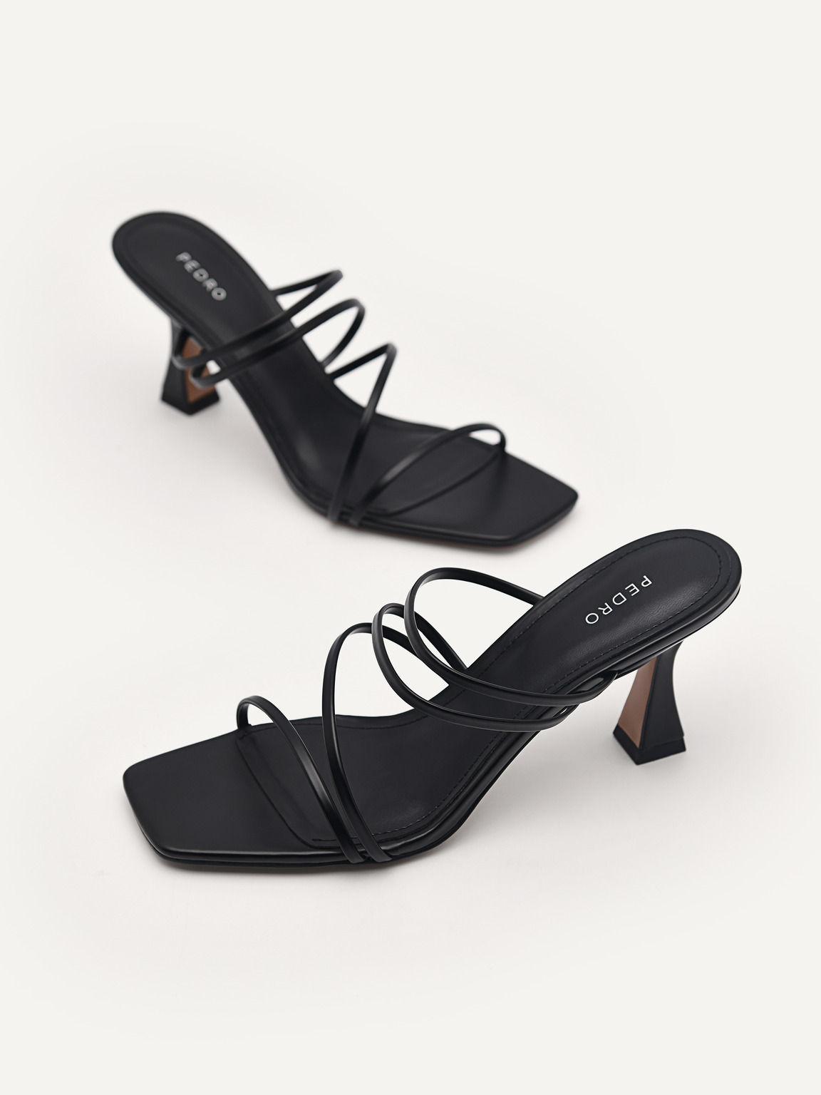 Strappy Heel Sandals - Black, Black