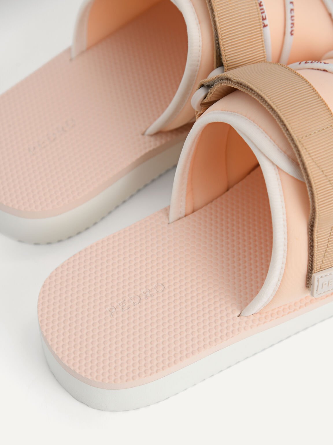 Casual Slides with Lace Detail, Nude