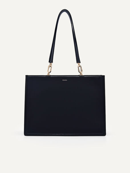 PEDRO Studio Rift Leather Shoulder Bag, Black