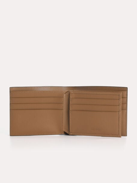 Leather Bi-Fold Wallet with Flip, Black