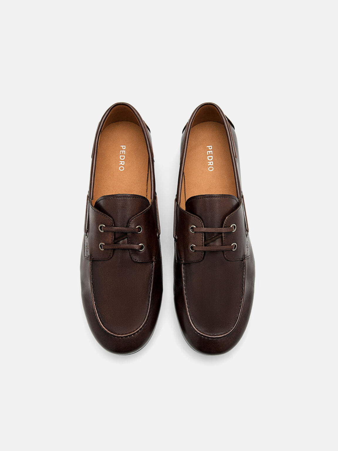 Leather Boat Shoes, Brown