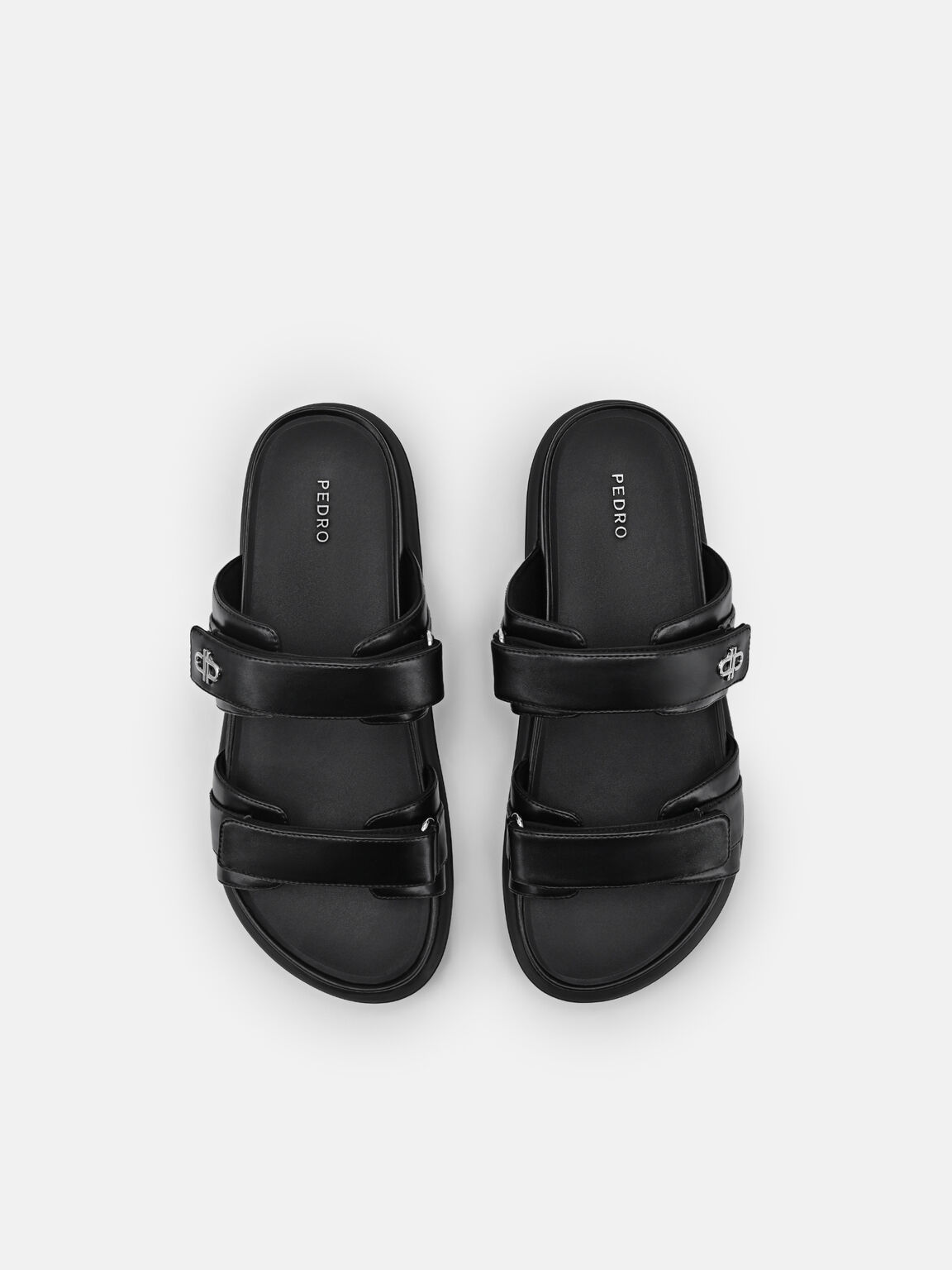 Velcro Slip-On Sandals, Black