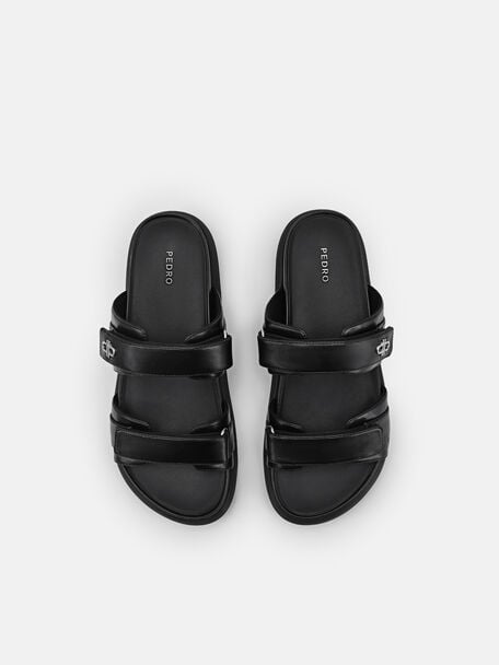 Velcro Slip-On Sandals, Black