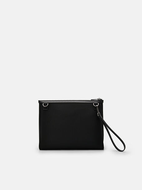 Elliott Leather Clutch Bag, Black