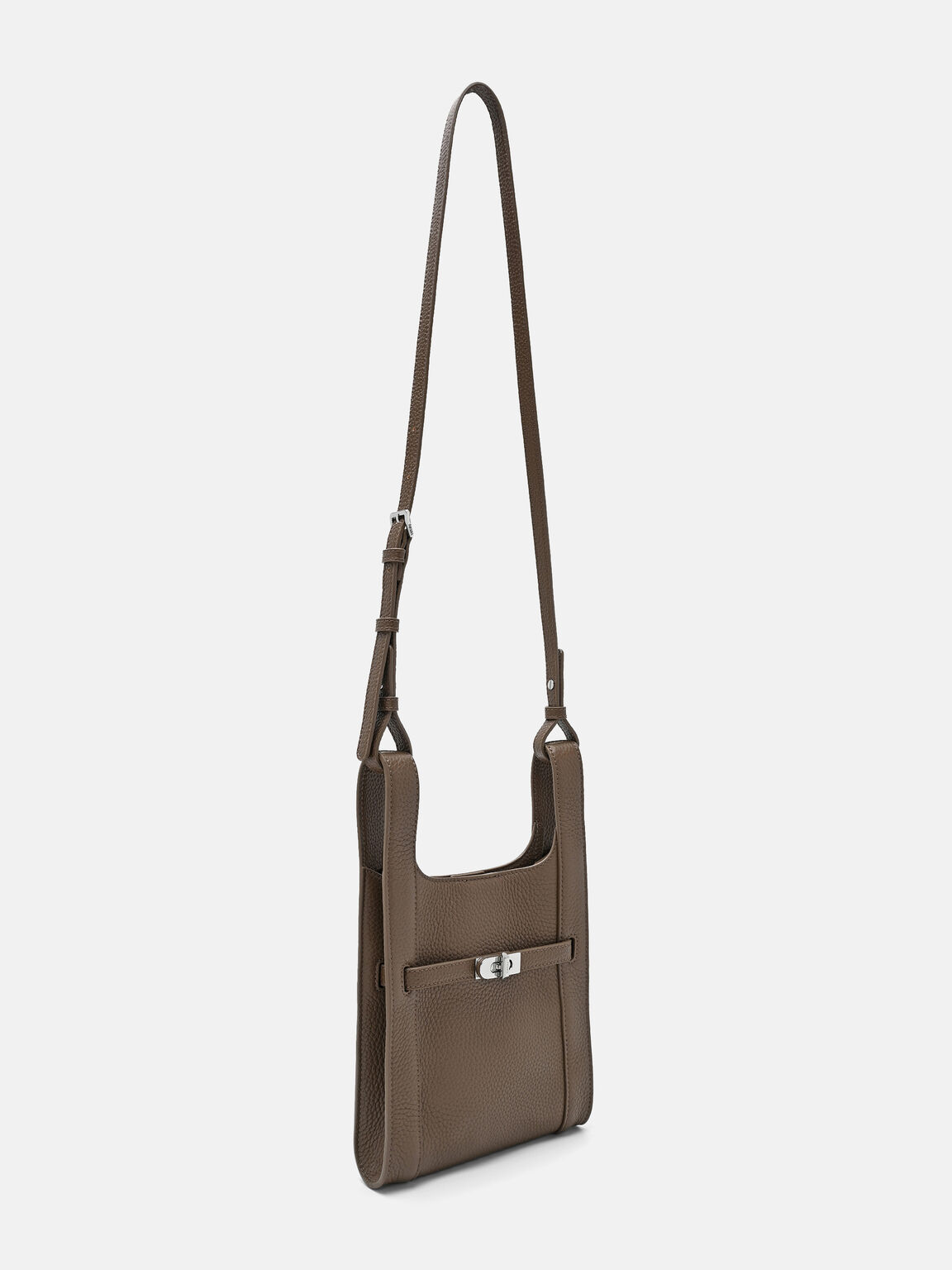 Danielle Leather Sling Pouch, Dark Taupe Tumble