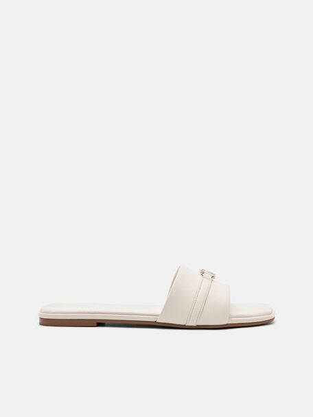 Leather Sandals, Chalk
