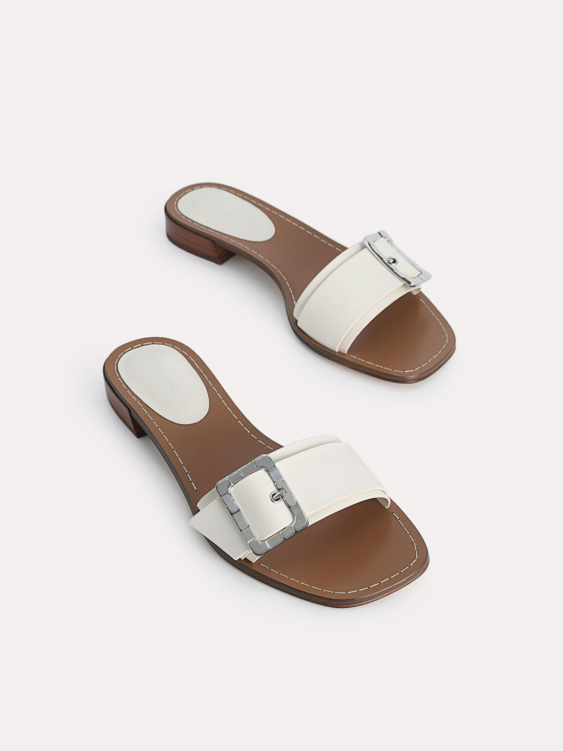Casual Buckle Sandals, Chalk