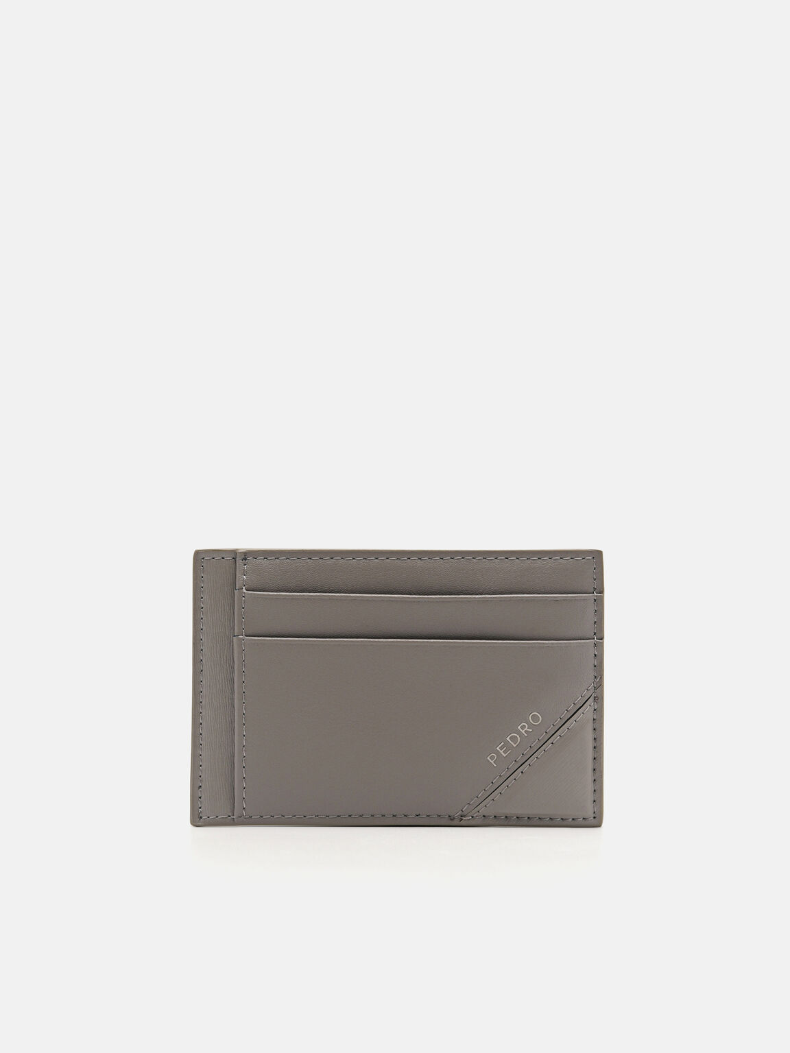 Leather Card Holder, Taupe