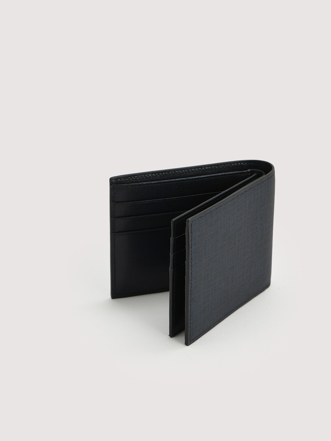 Leather Bi-Fold with Flip, Navy