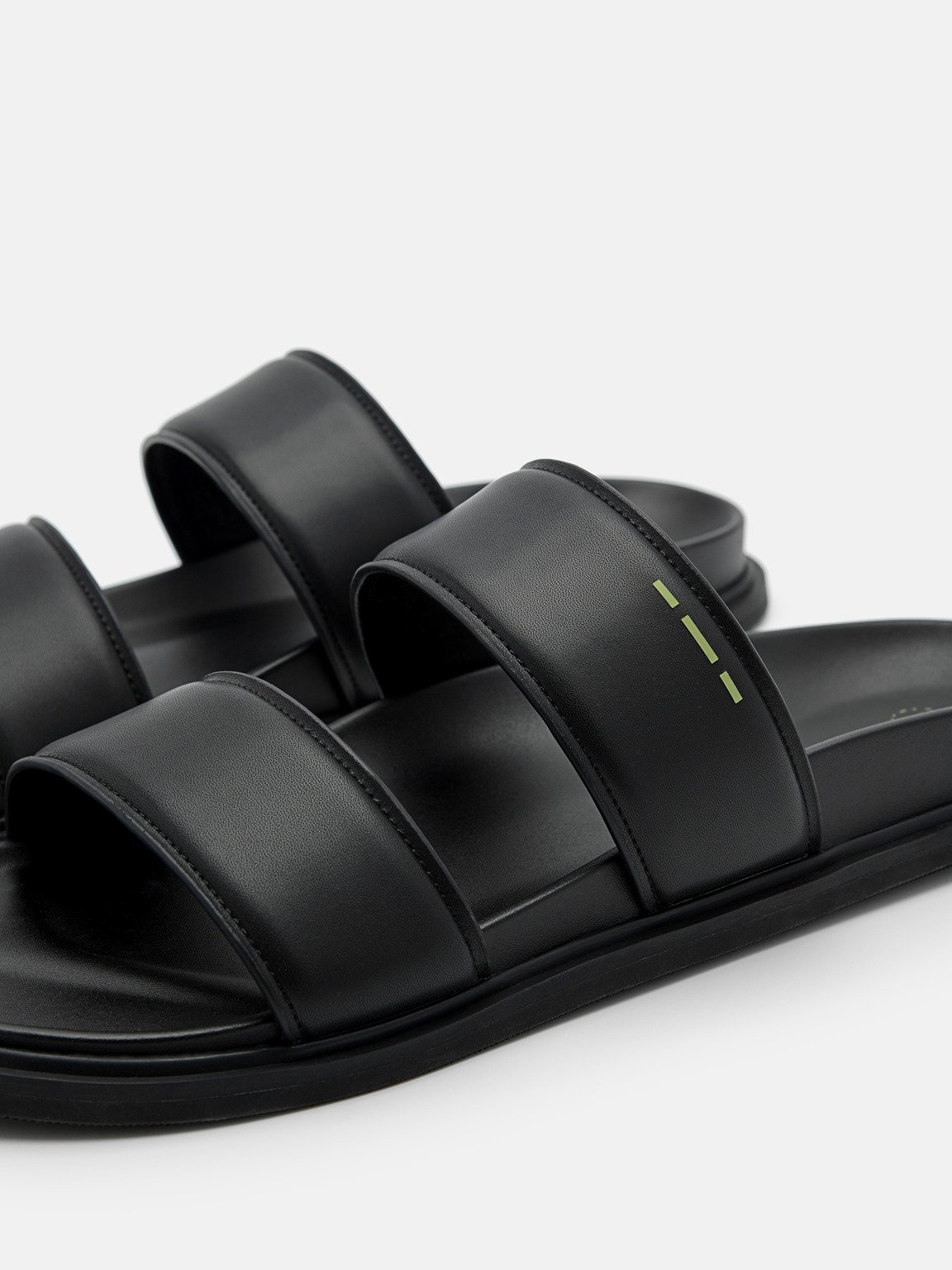 Men's rePEDRO Recycled Leather Slide Sandals, Black