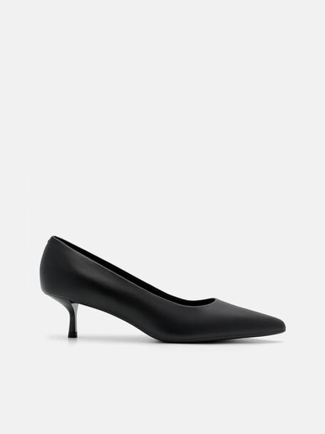 Quinn Leather Heel Pumps, Black