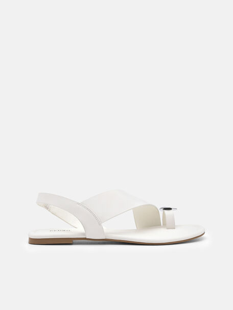 Alexis Leather Slingback Sandals, Chalk