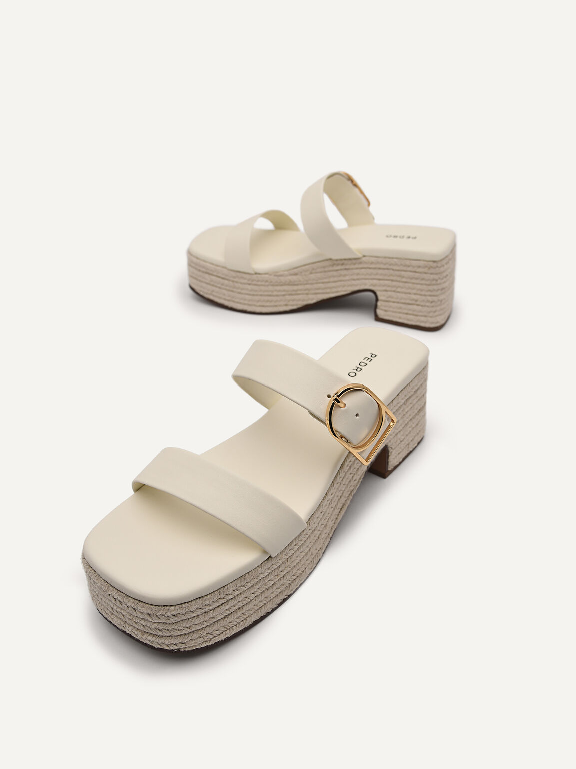 Knox Woven Wedge Sandals, Chalk