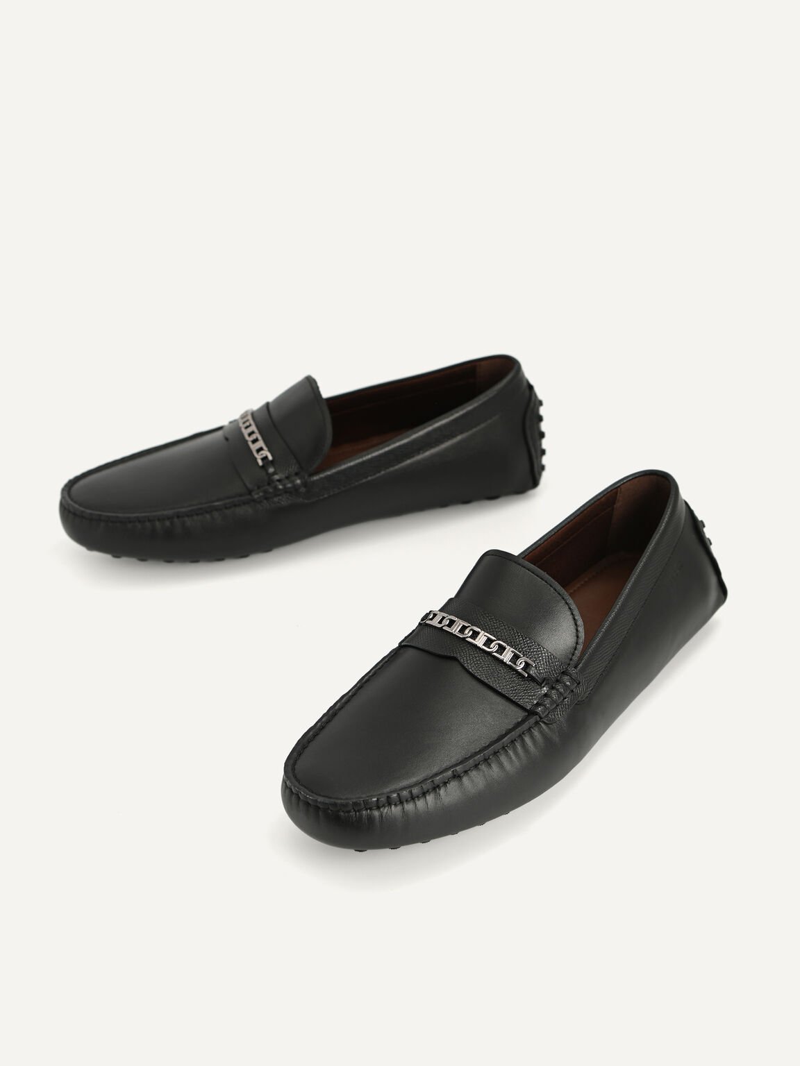 Icon leather Moccasins, Black