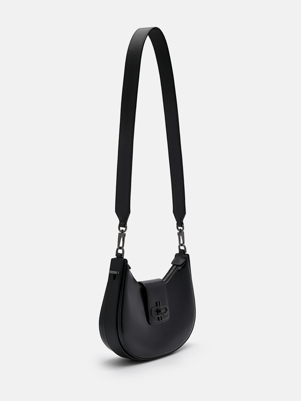 PEDRO Icon Leather Hobo Bag, Black
