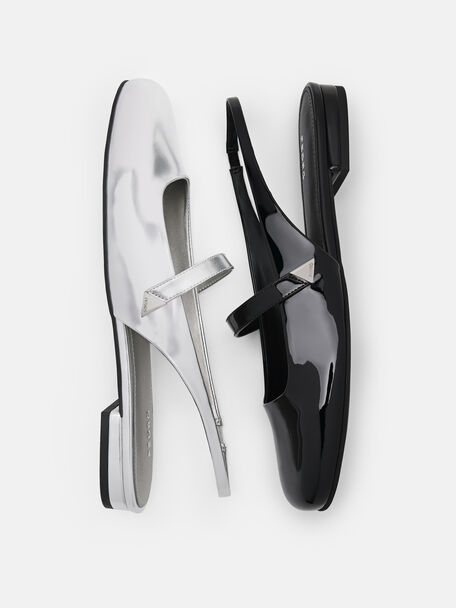 Tria Slingback Mules, Black