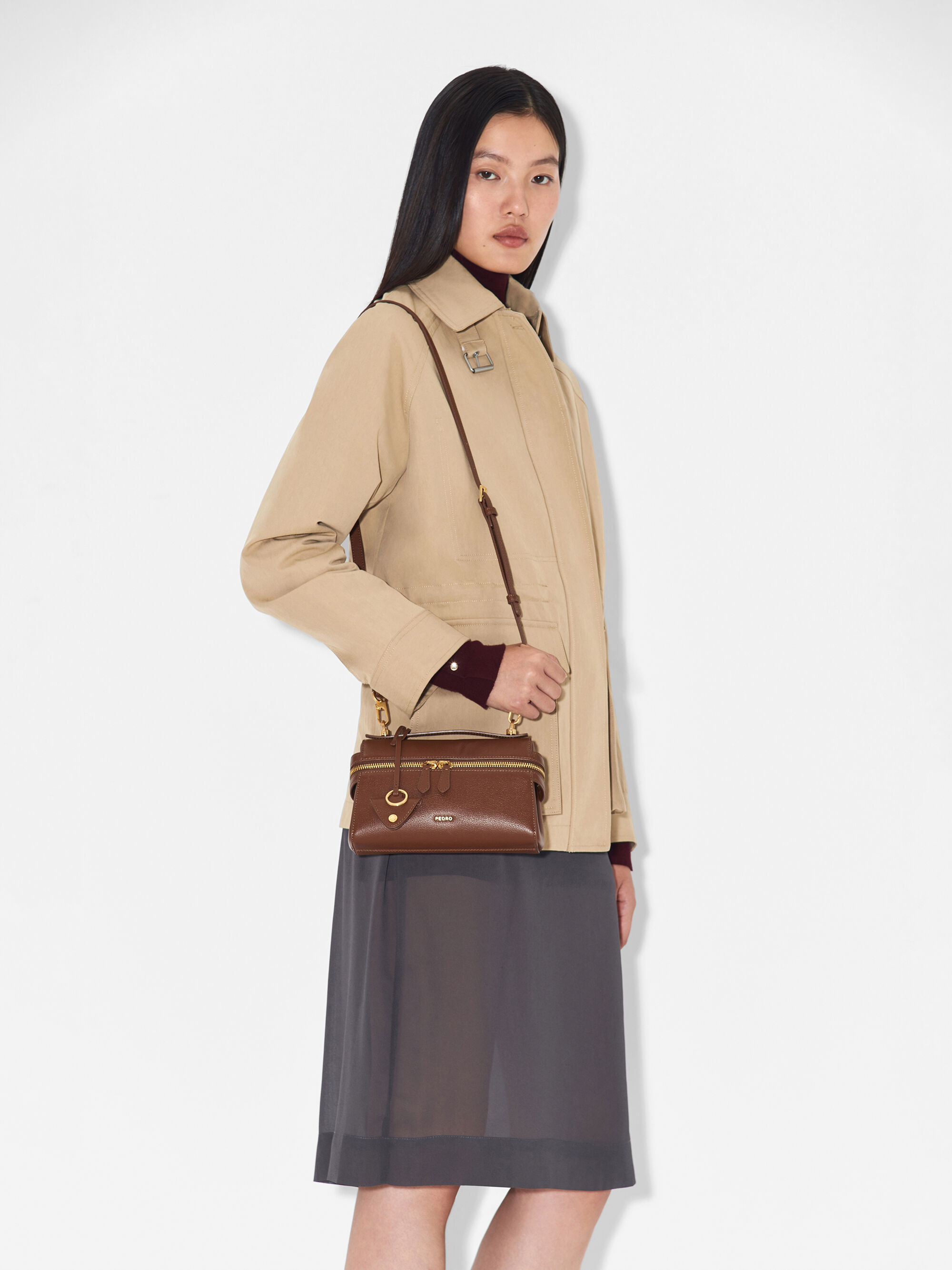 Brown Alyssa Leather Shoulder Bag - PEDRO US