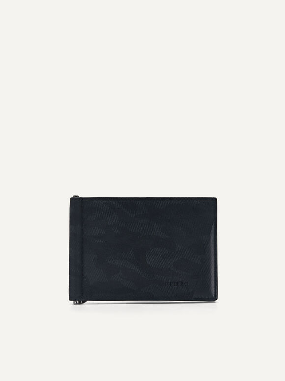 머니클립 레더 2단 카드 지갑, 블랙