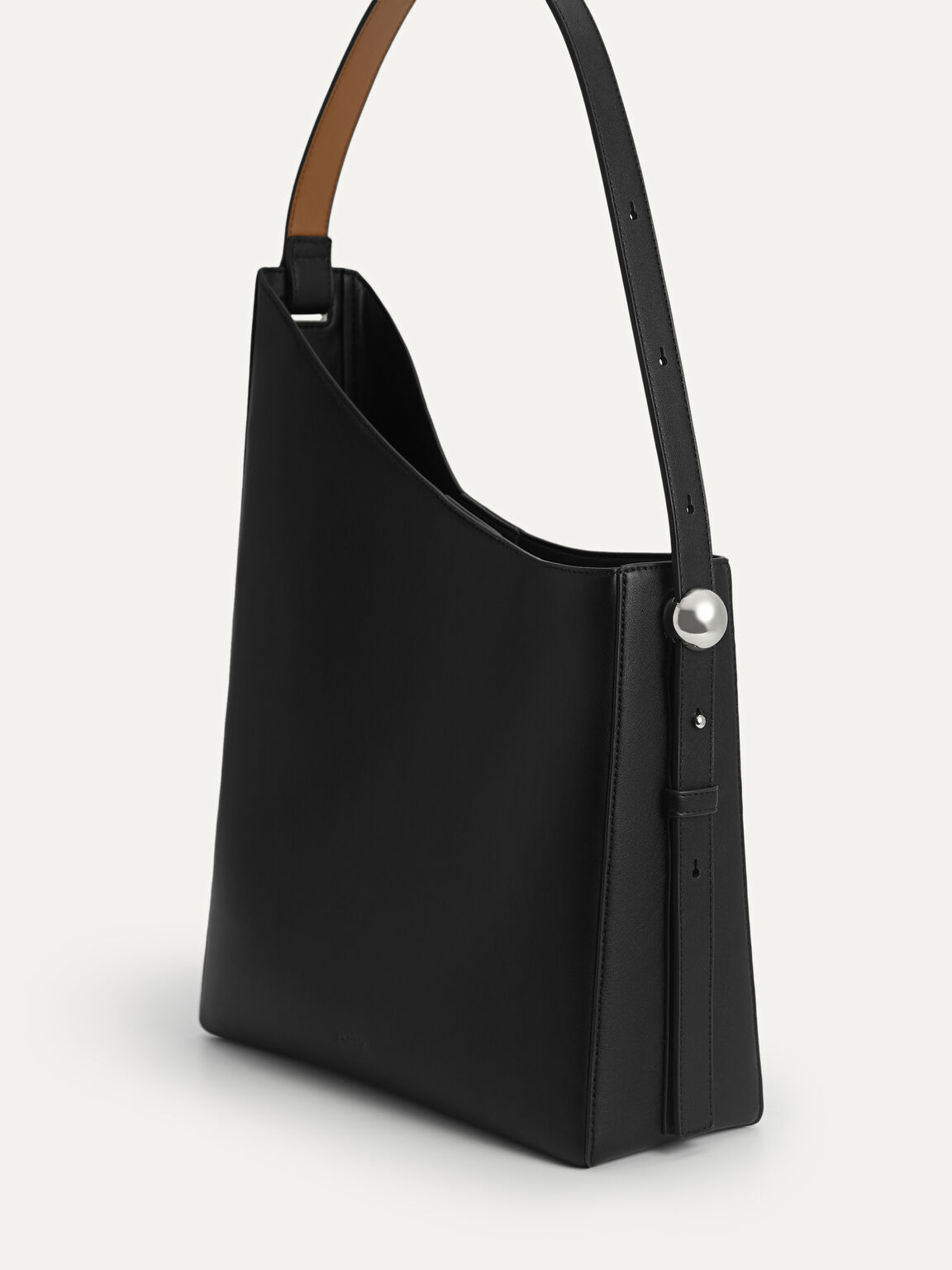 Large Asymmetrical Hobo Bag, Black