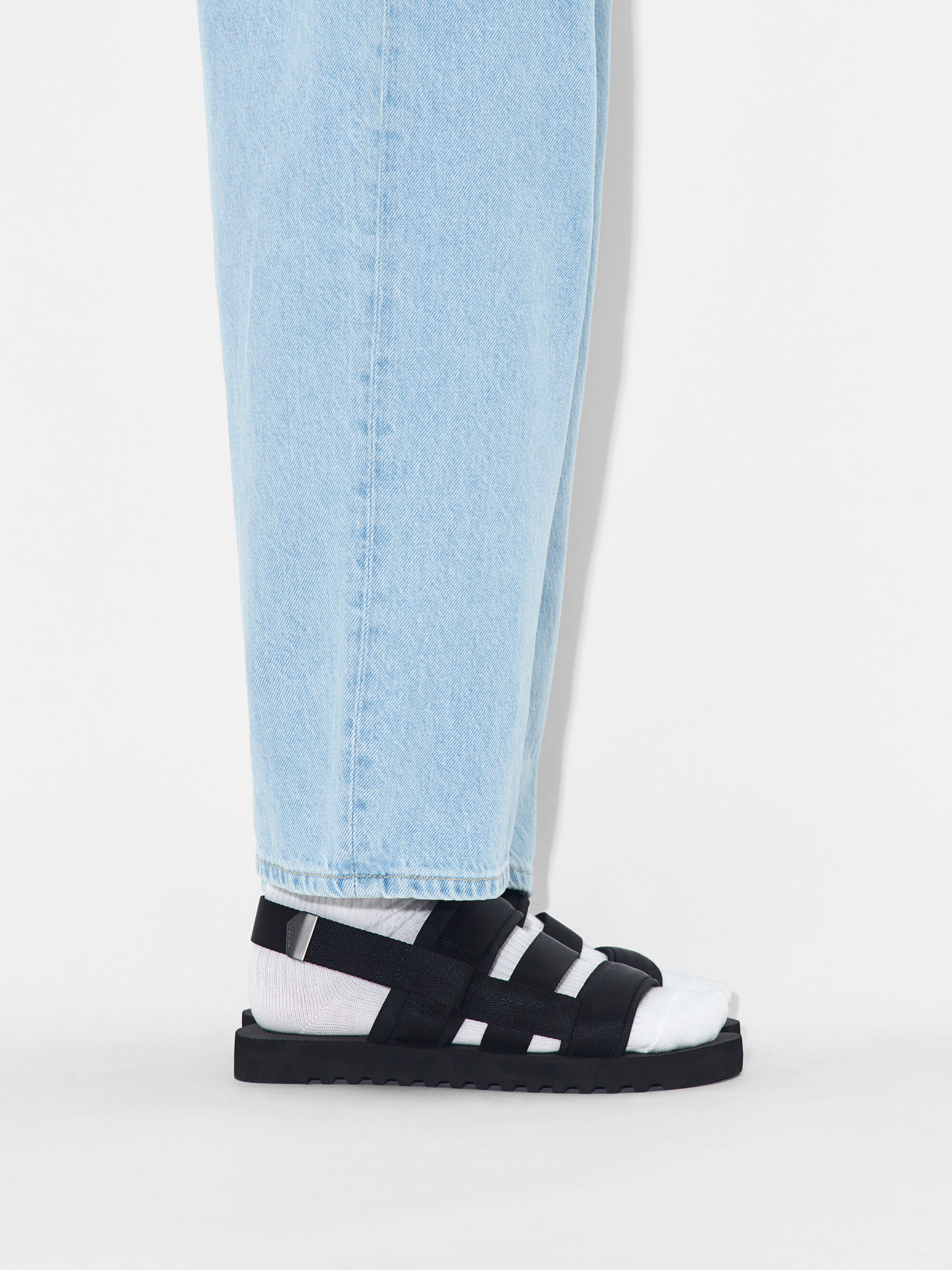 Blakc Nylon Backstrap Sandals - PEDRO US