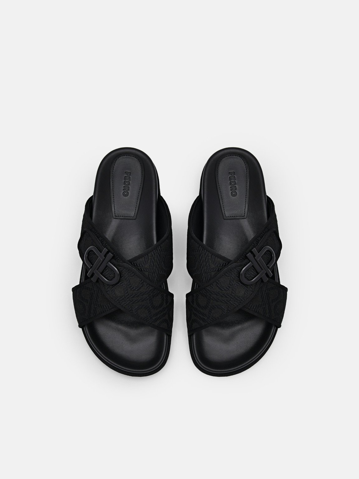PEDRO標誌交叉凉鞋, 黑色