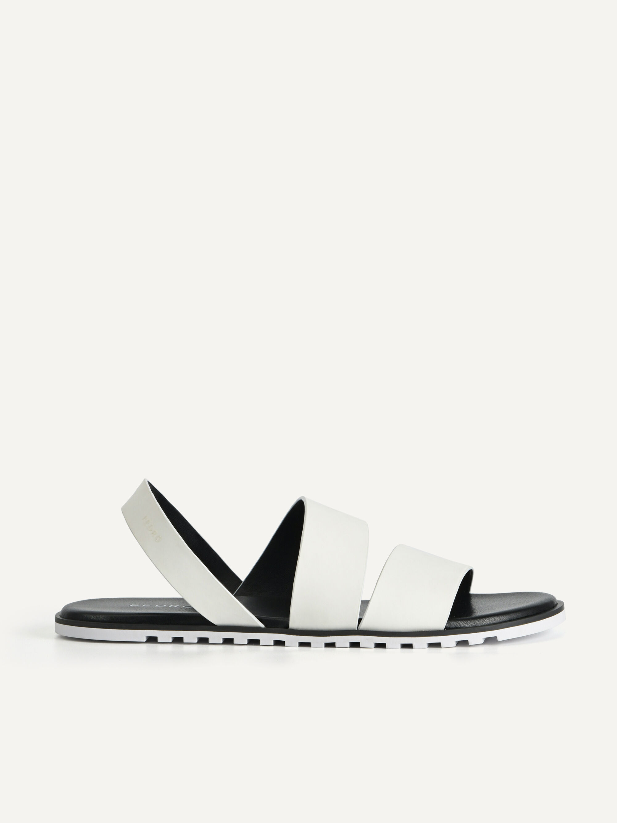 white double strap sandals