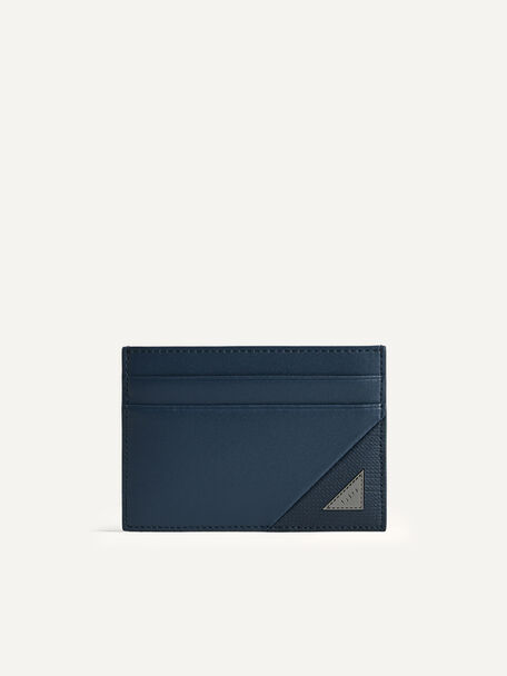 Leather Card Holder, Navy
