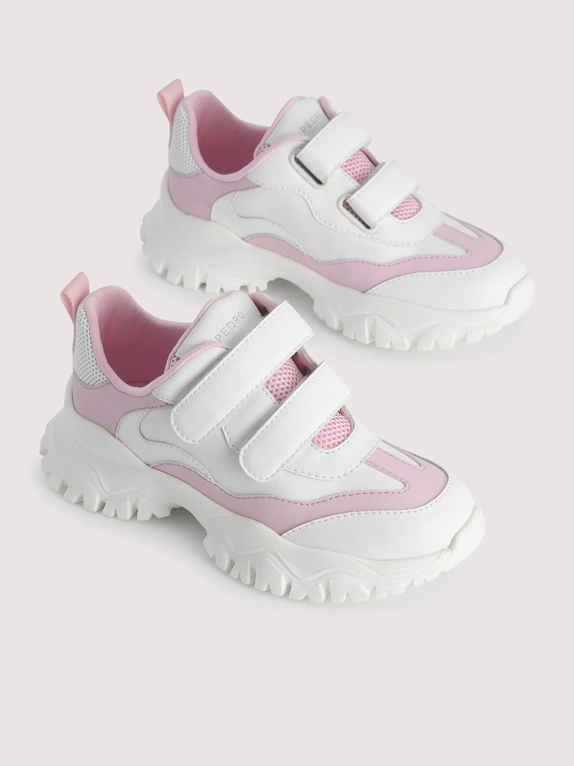 色塊拼接運動鞋, 浅粉色