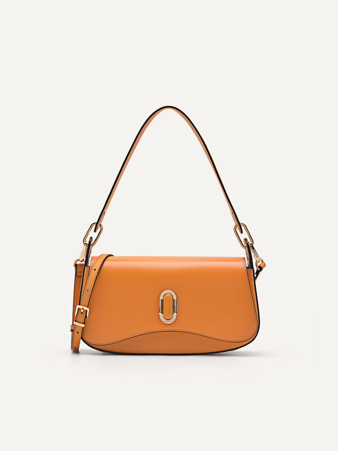 Rift Leather Shoulder Bag, Orange